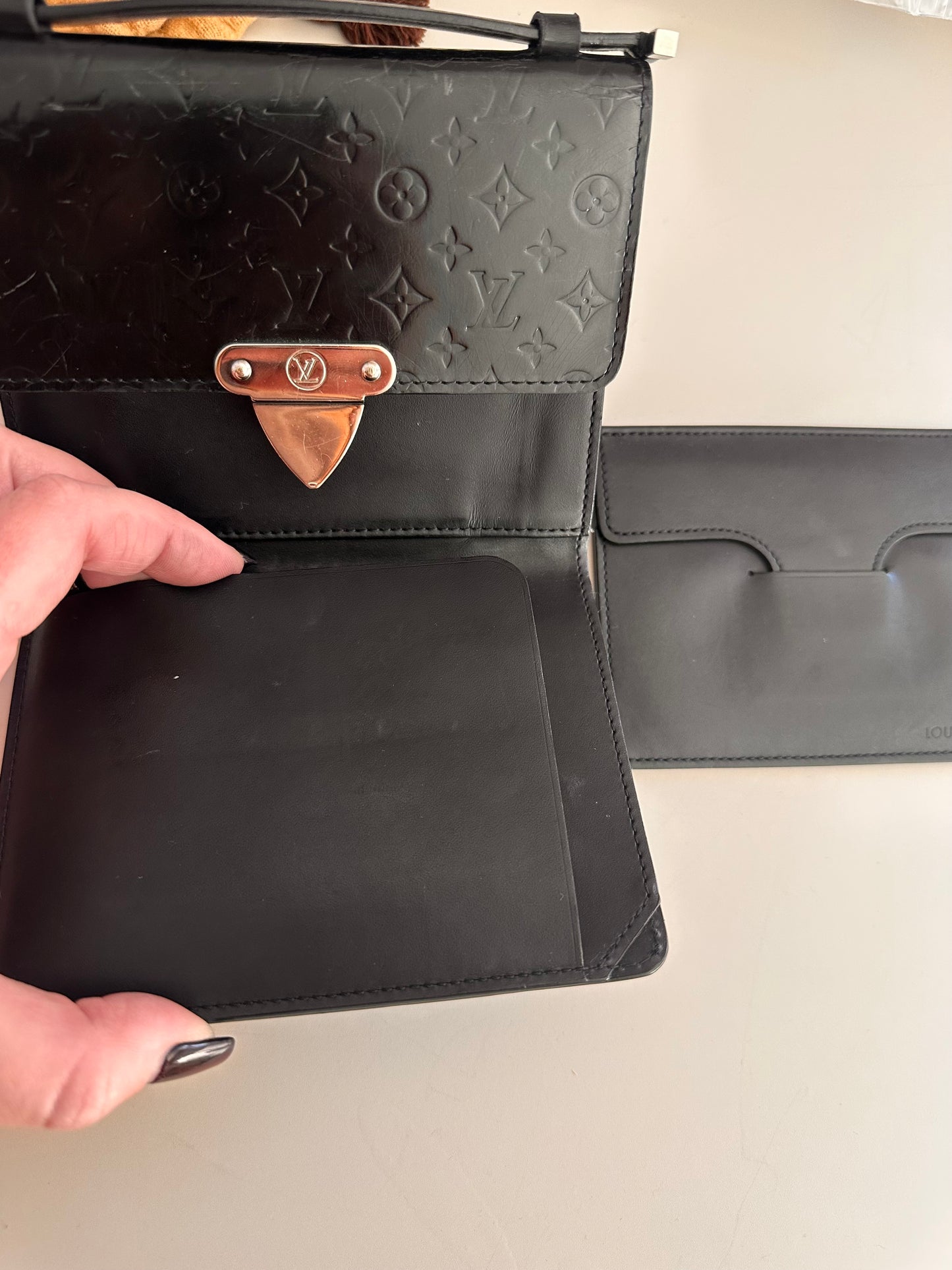 Louis Vuitton Anushka black patent with mirror