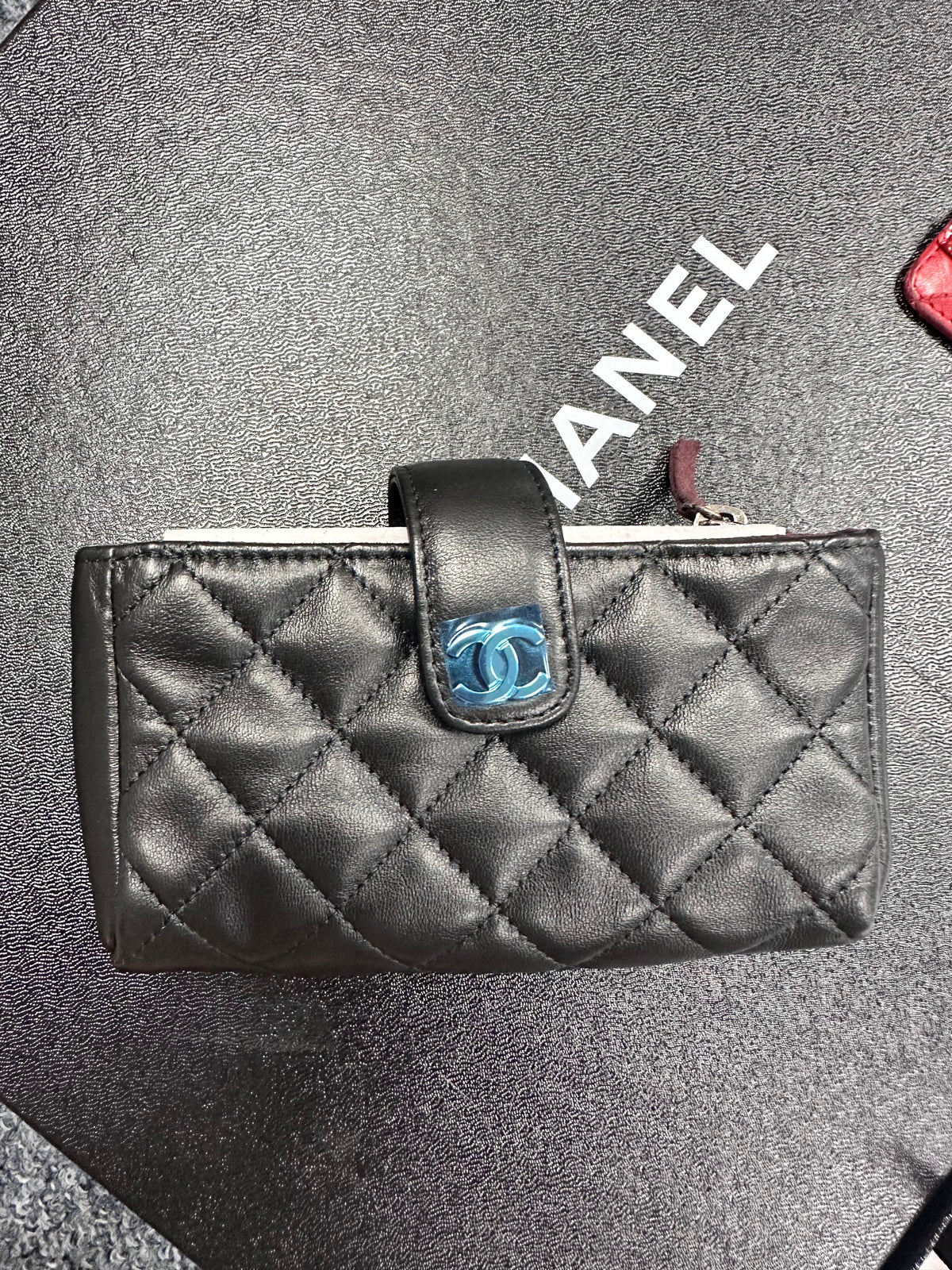 Chanel turnlock boots and Chanel pouch