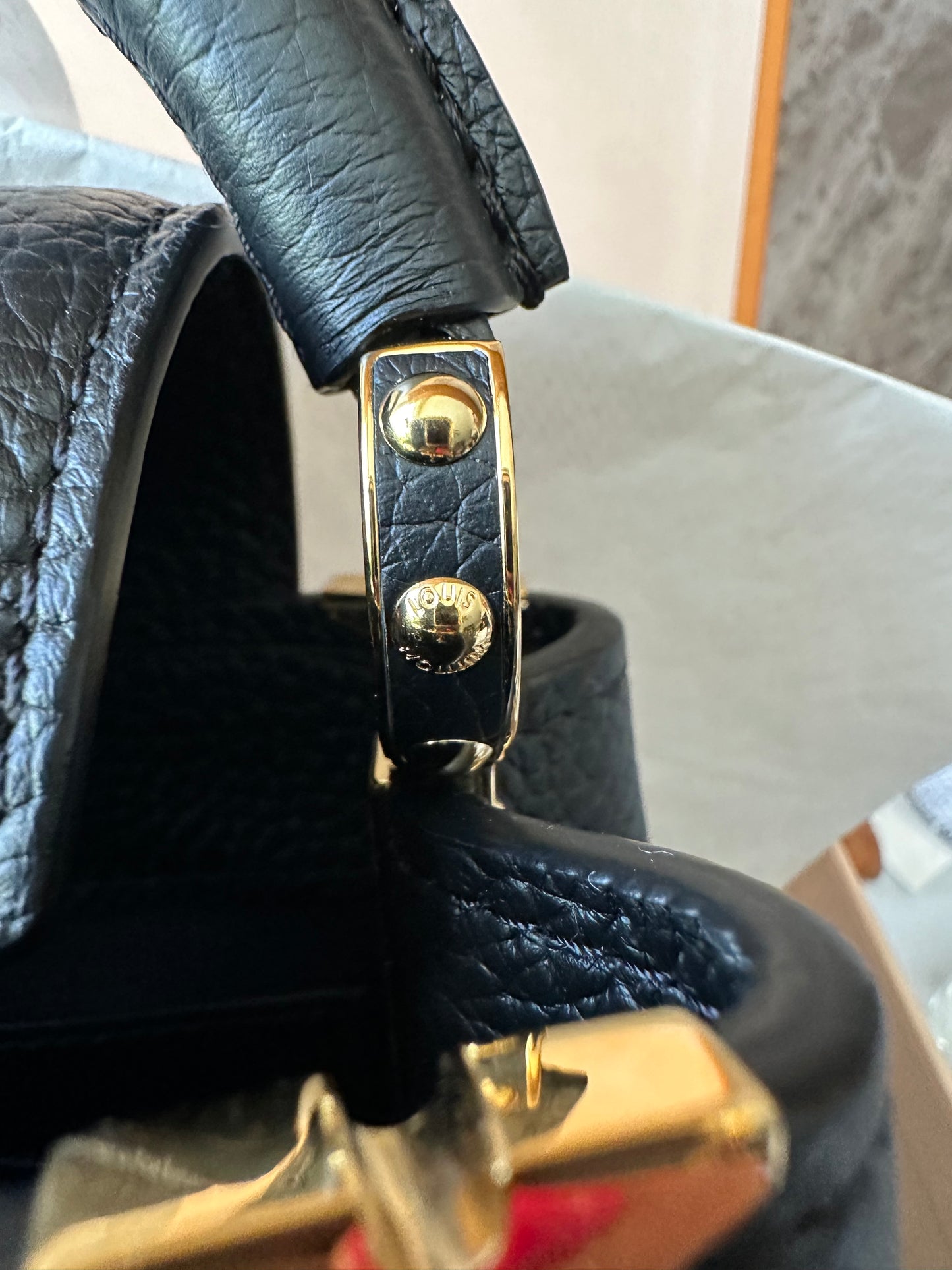 Louis Vuitton Taurillon Embellished Flower Crown Capucines Mini Black