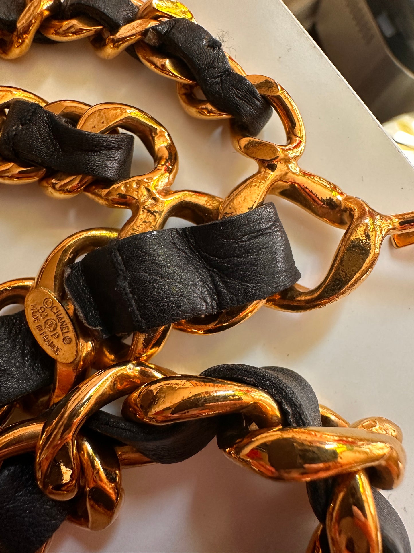 Chanel triple chain belt and Chanel plate belt