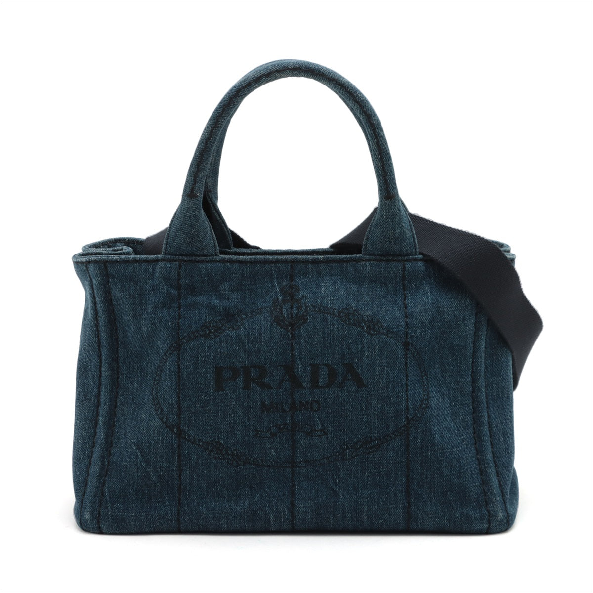 Prada canapa denim 2 way bag