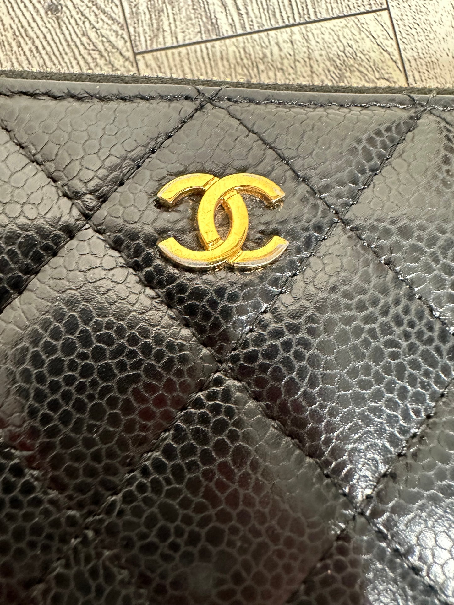 Chanel zippy wallet caviar