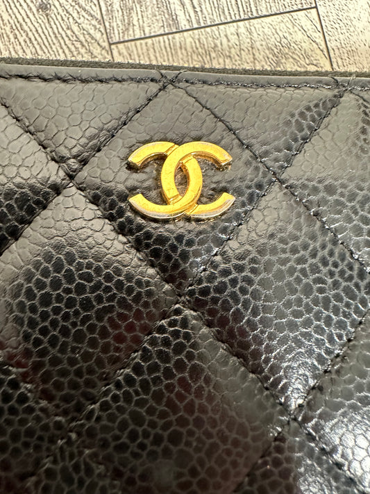 Chanel zippy wallet caviar