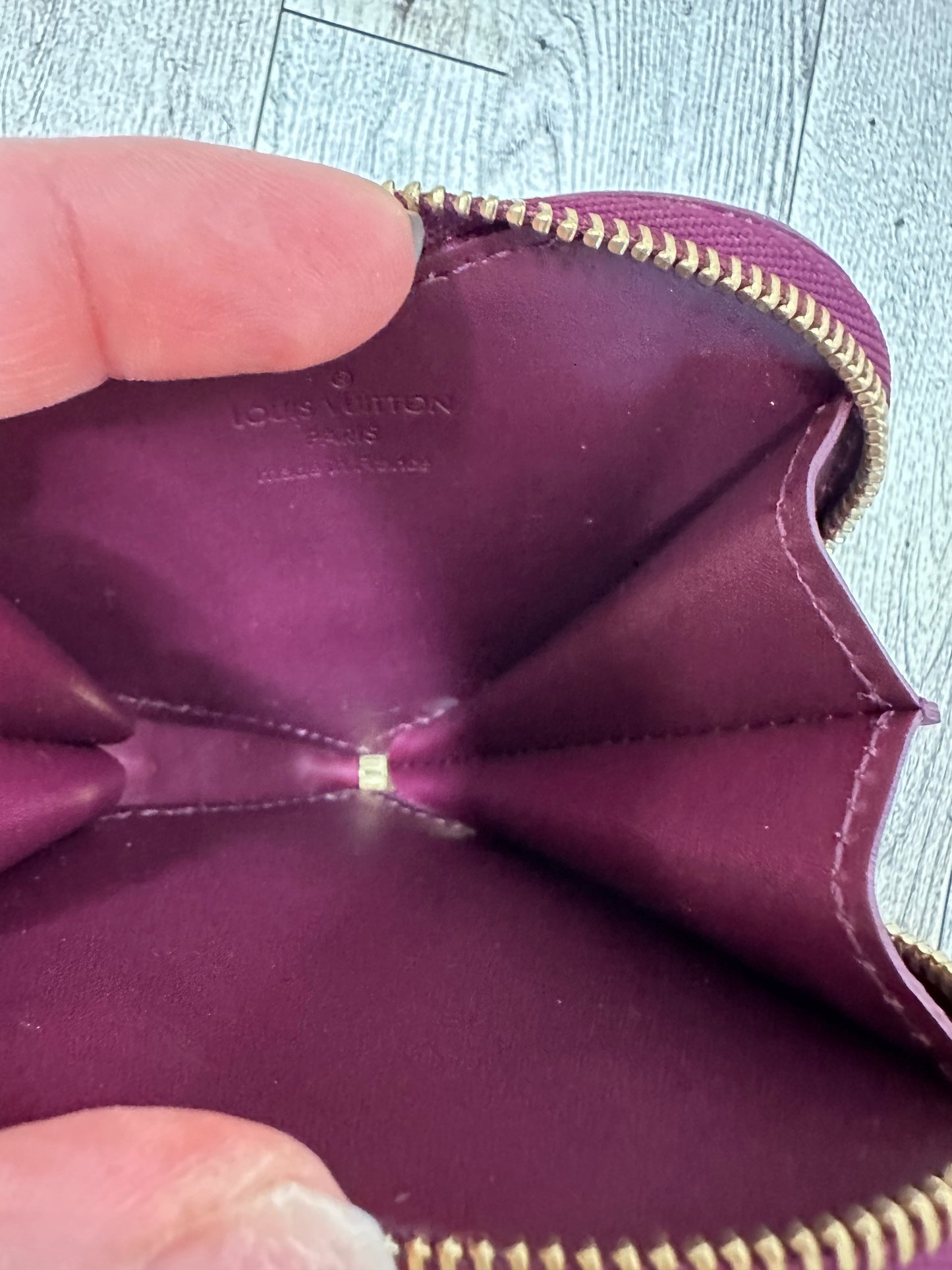 Louis Vuitton heart coin purse with chain and charms