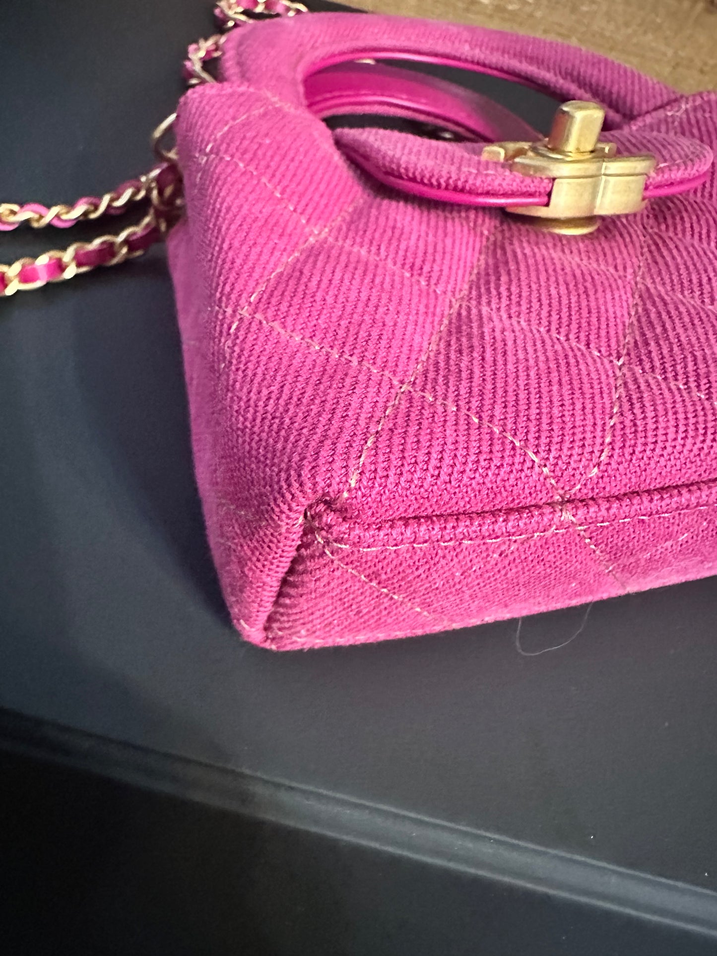 Chanel Mini Nano Kelly Shopper pink denim