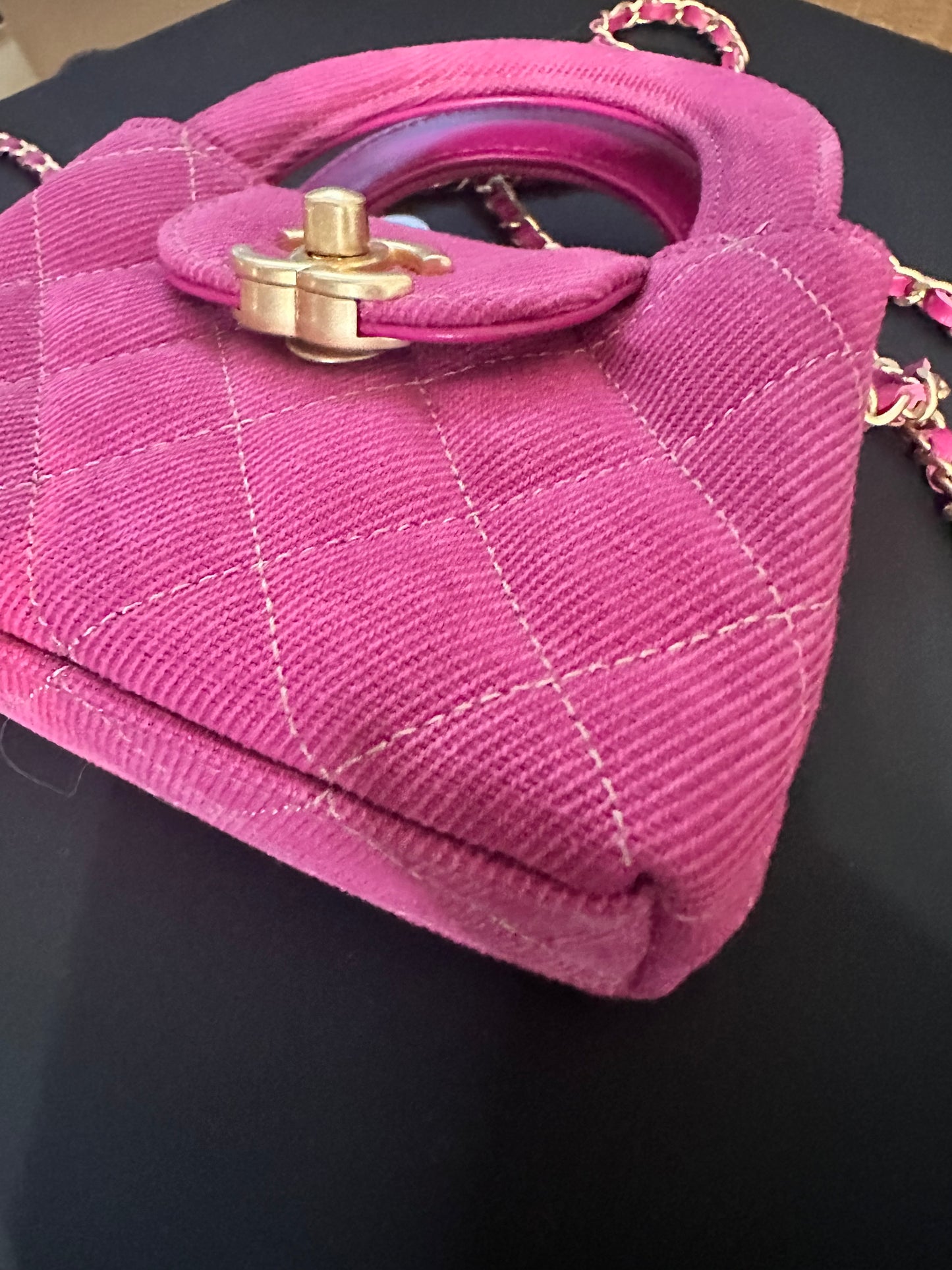 Chanel Mini Nano Kelly Shopper pink denim