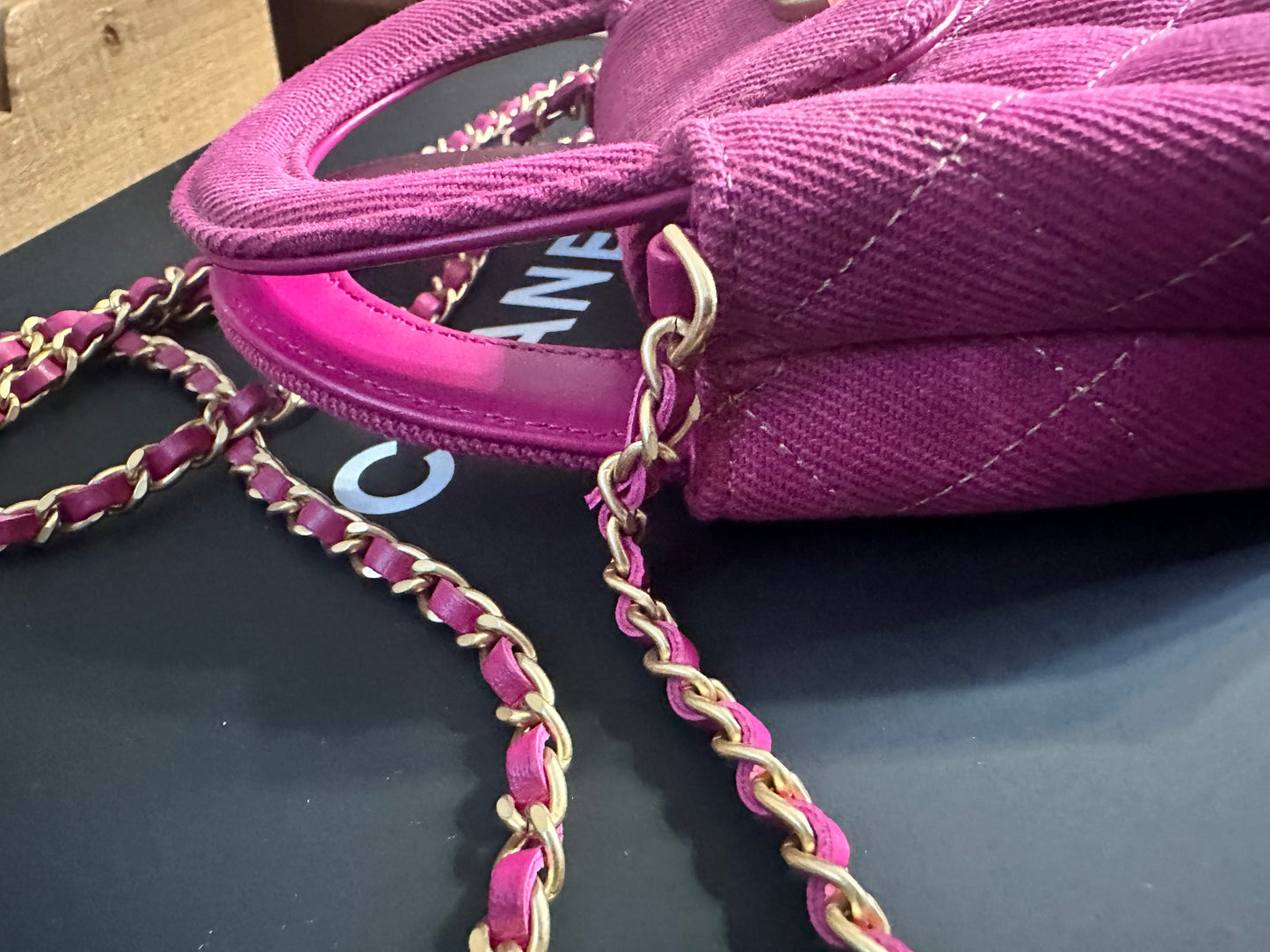 Chanel Mini Nano Kelly Shopper pink denim