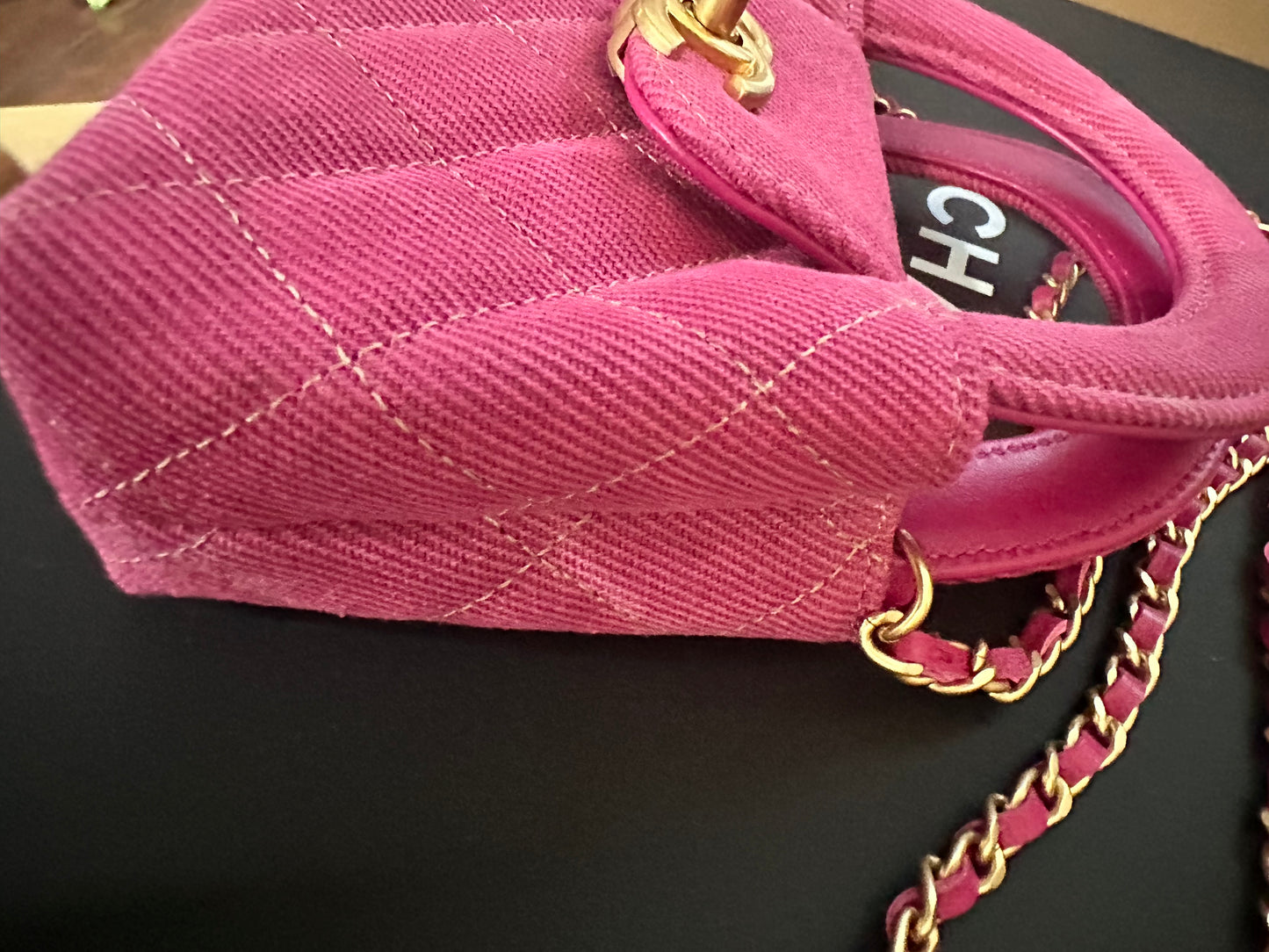 Chanel Mini Nano Kelly Shopper pink denim