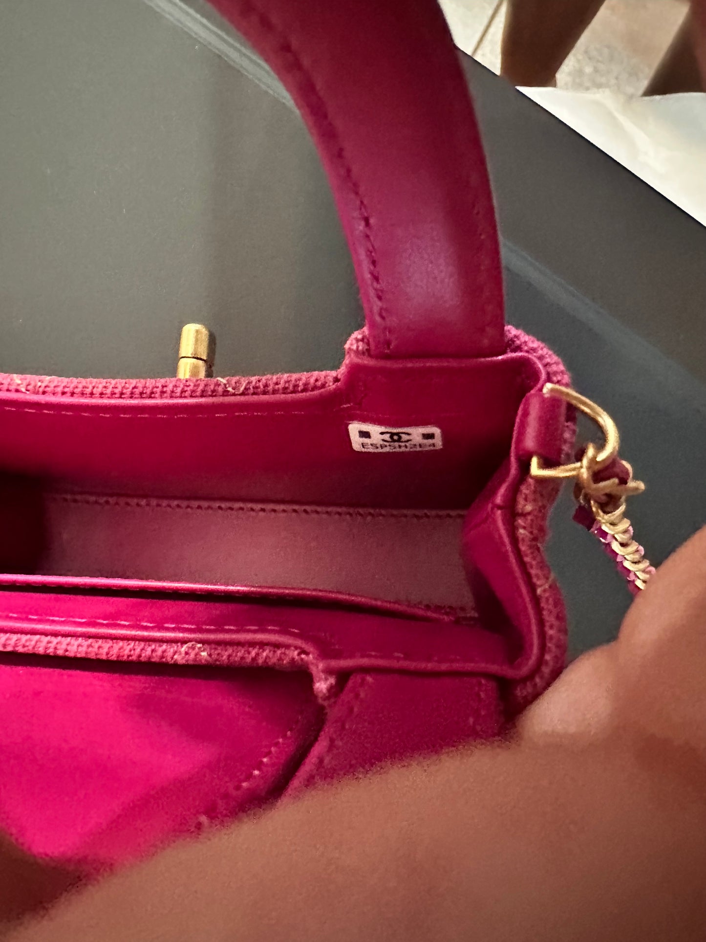 Chanel Mini Nano Kelly Shopper pink denim