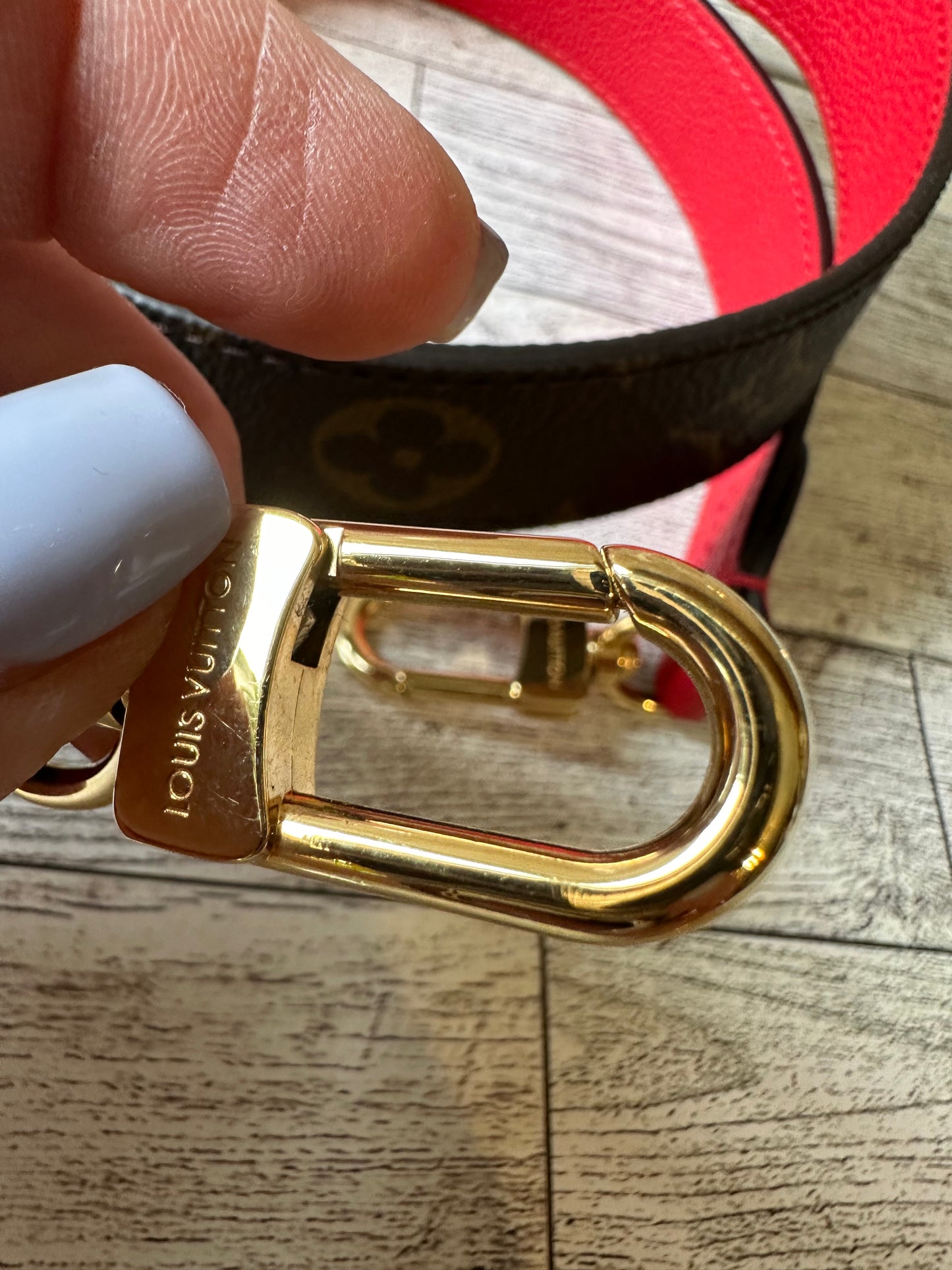 Louis Vuitton monogram red strap