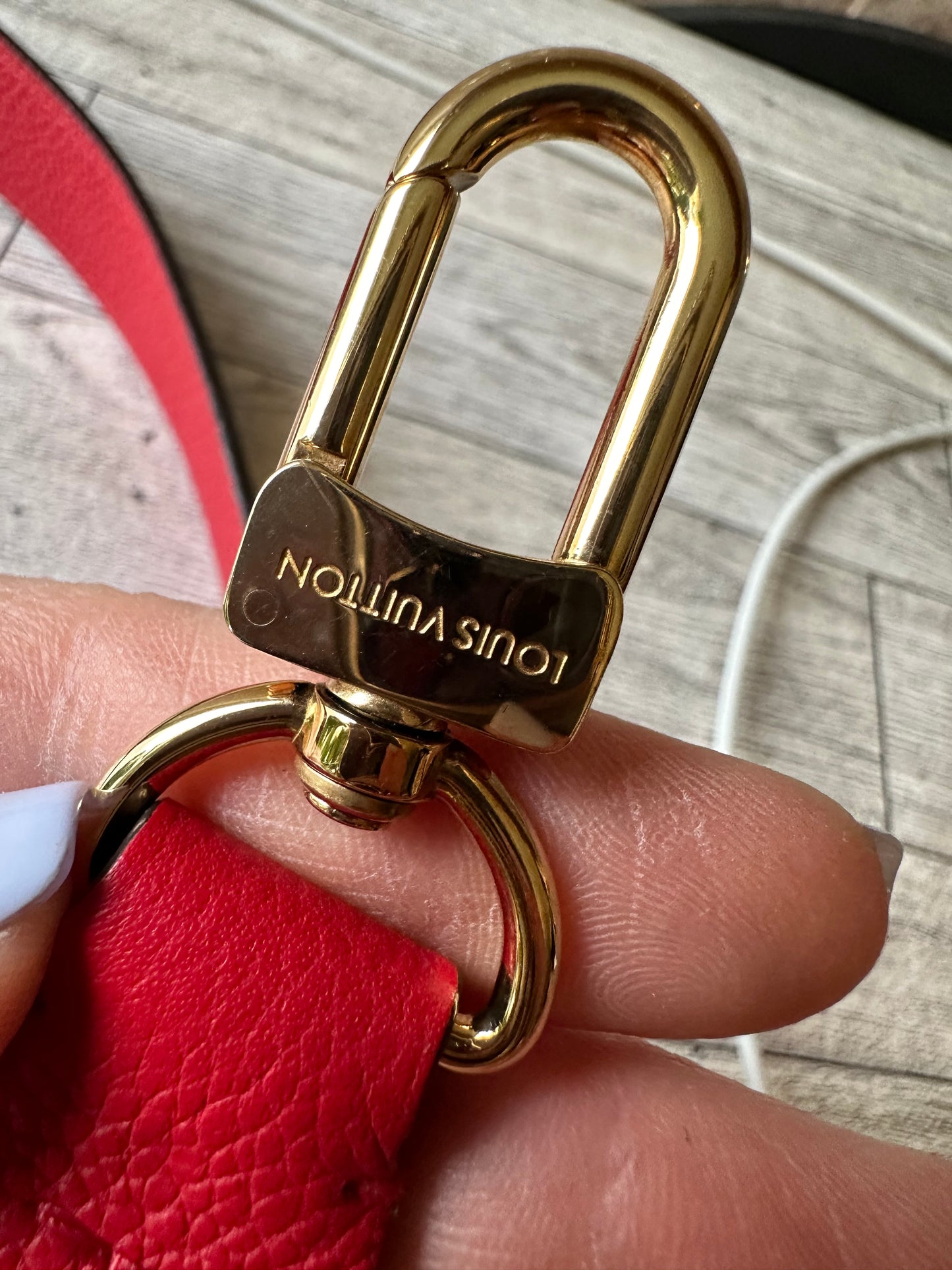 Louis Vuitton monogram red strap