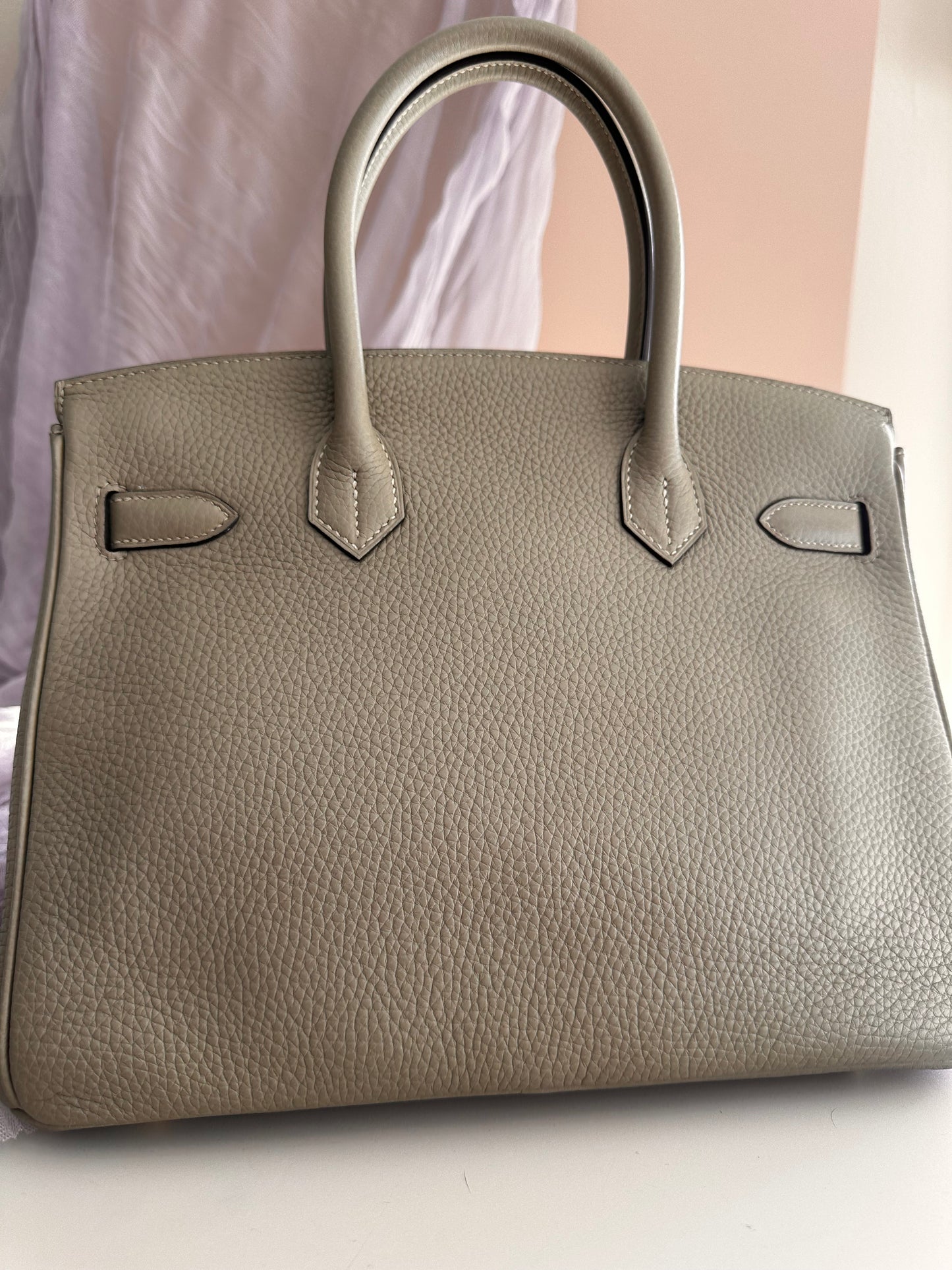 Hermes Birkin 30 Sauge Clemence Stamp A