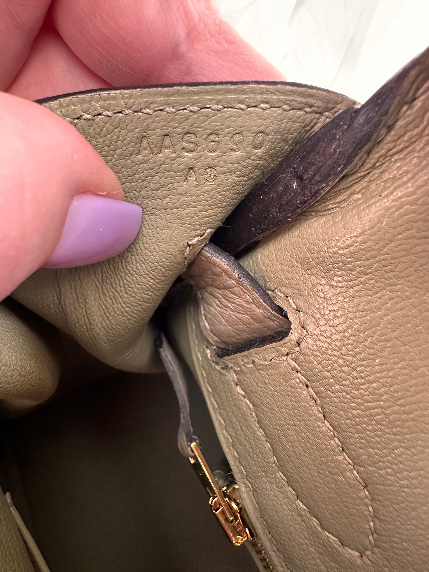 Hermes Birkin 30 Sauge Clemence Stamp A