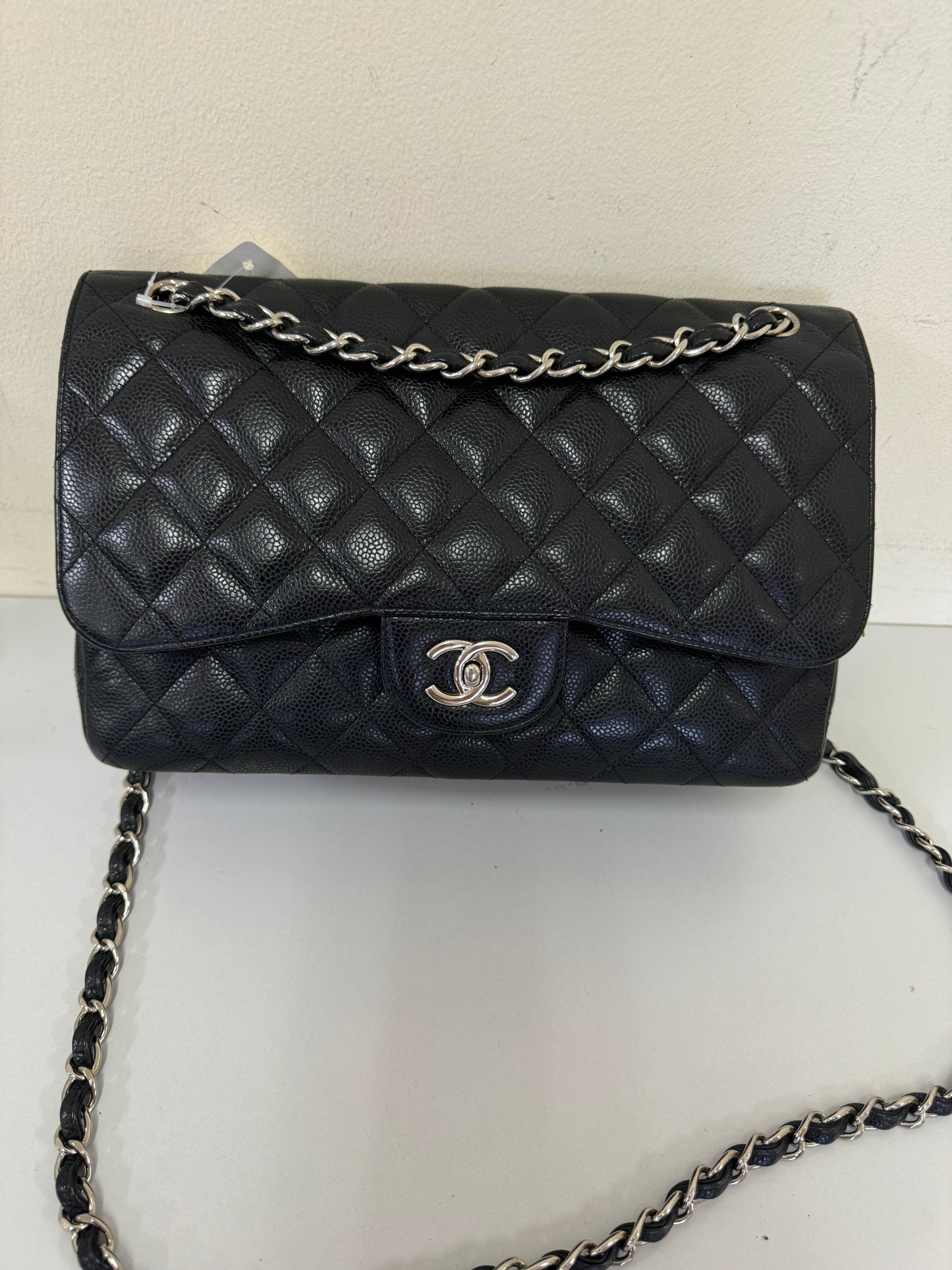 Chanel Rare caviar single flap and Chanel Jumbo Caviar silver hardware