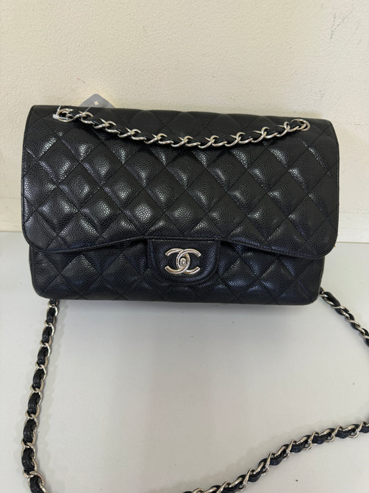 Chanel Rare caviar single flap and Chanel Jumbo Caviar silver hardware
