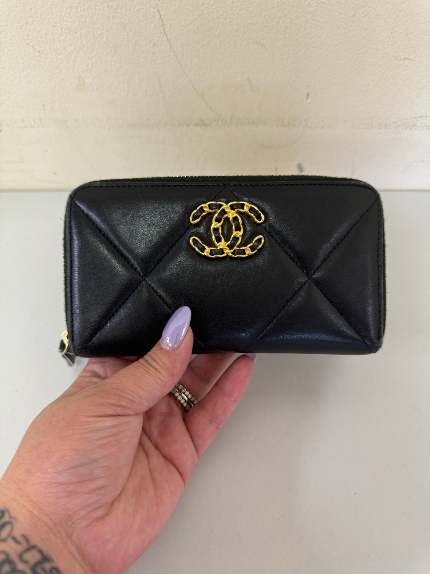 Chanel Rare Suede with pearls and Chanel 19 wallet