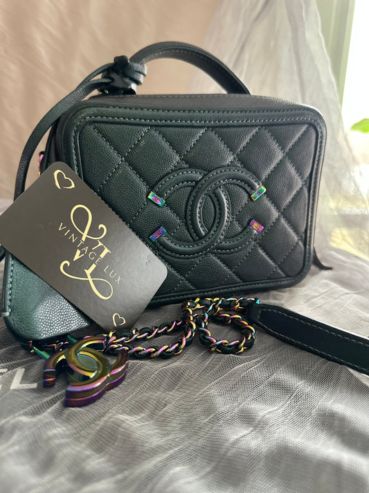 Chanel iridescent filigree vanity case