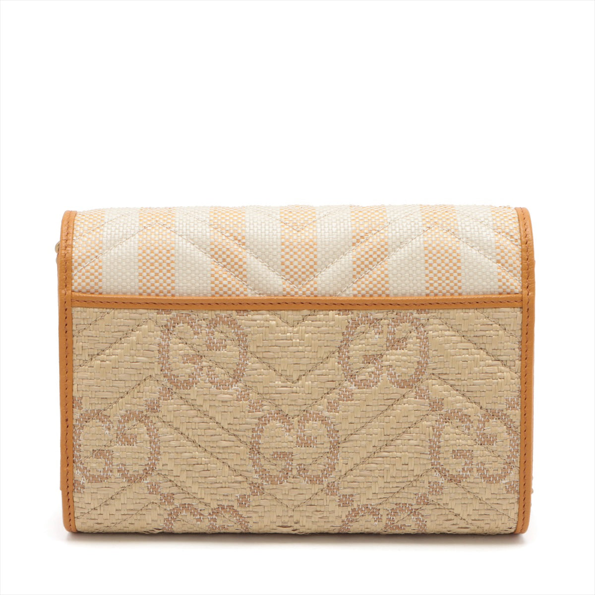 Gucci GG Marmont Raffia Wallet on Chain