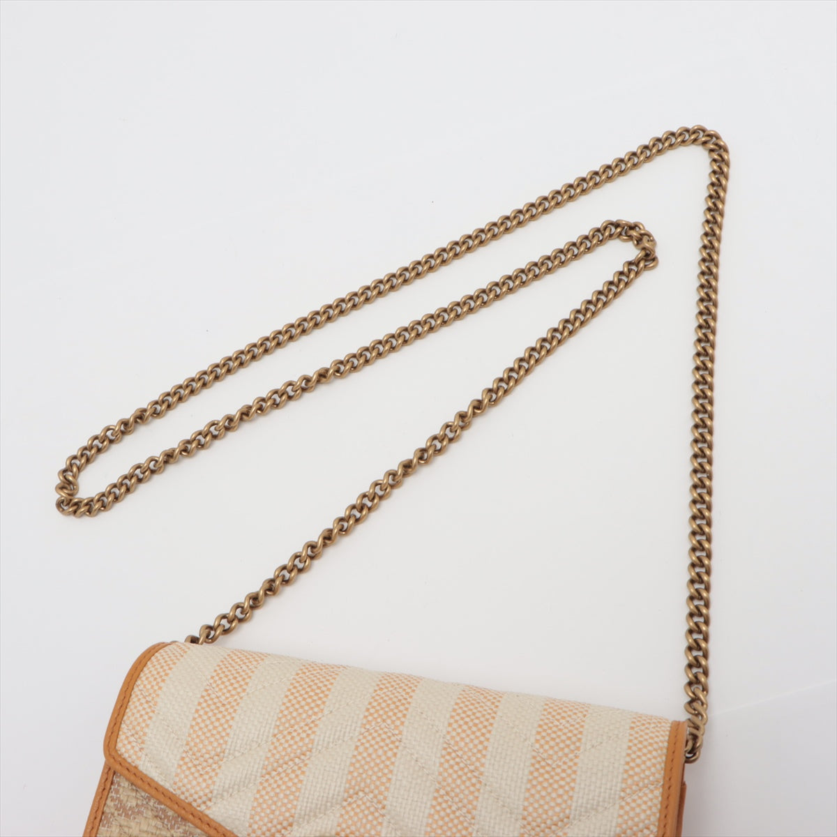 Gucci GG Marmont Raffia Wallet on Chain