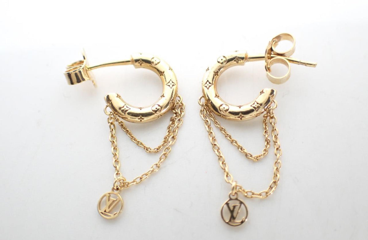 Louis Vuitton earrings drop chain small