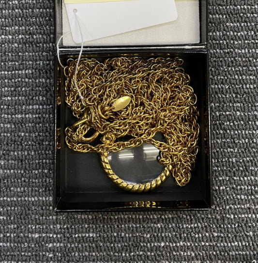 Chanel rare perfume charm and Chanel magnifying glass necklace