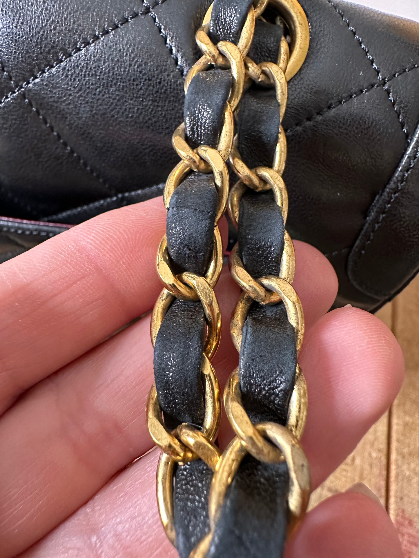 Chanel limited edition two tone double flap vintage double chain