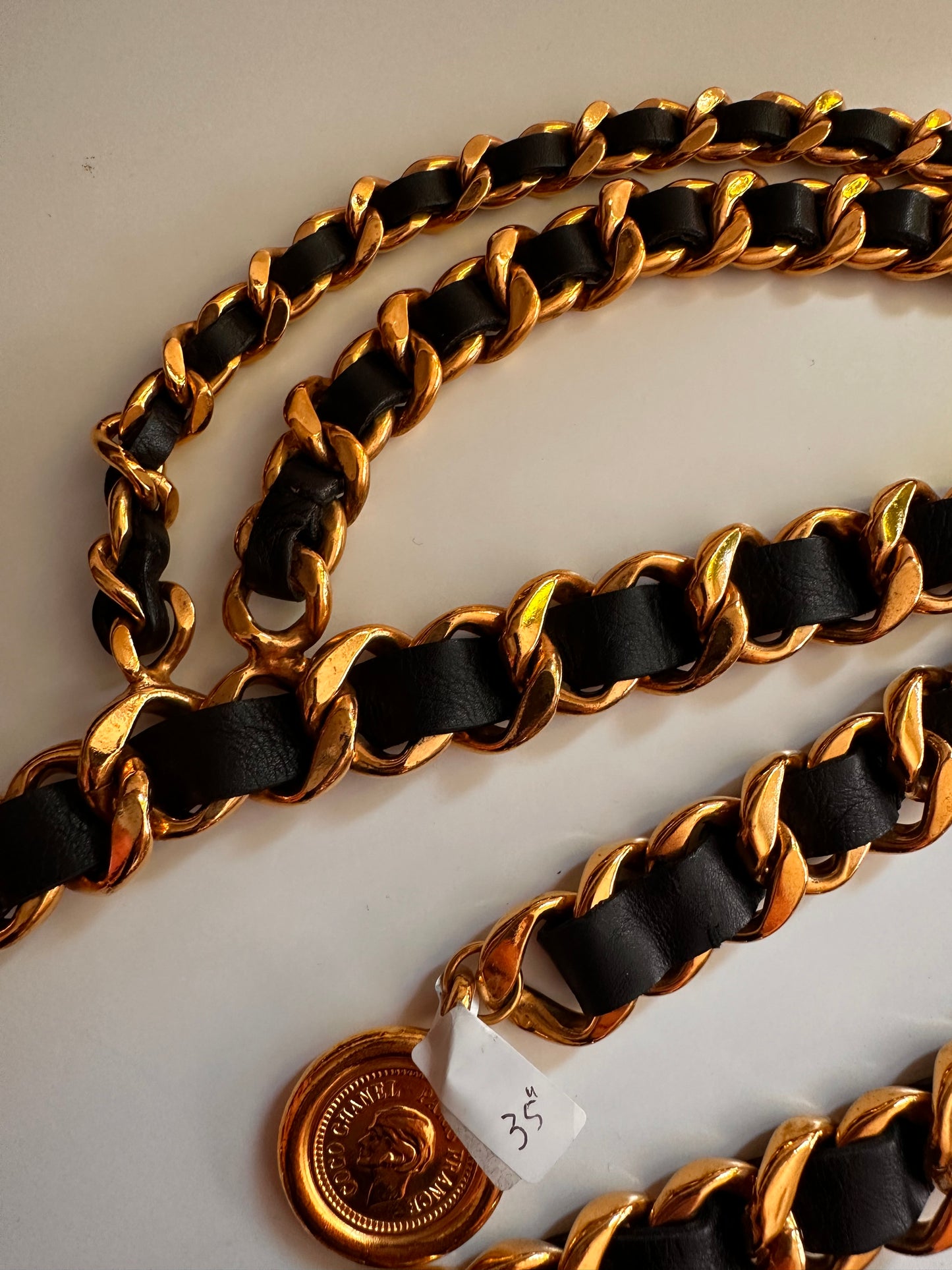 Chanel triple chain belt and Chanel plate belt