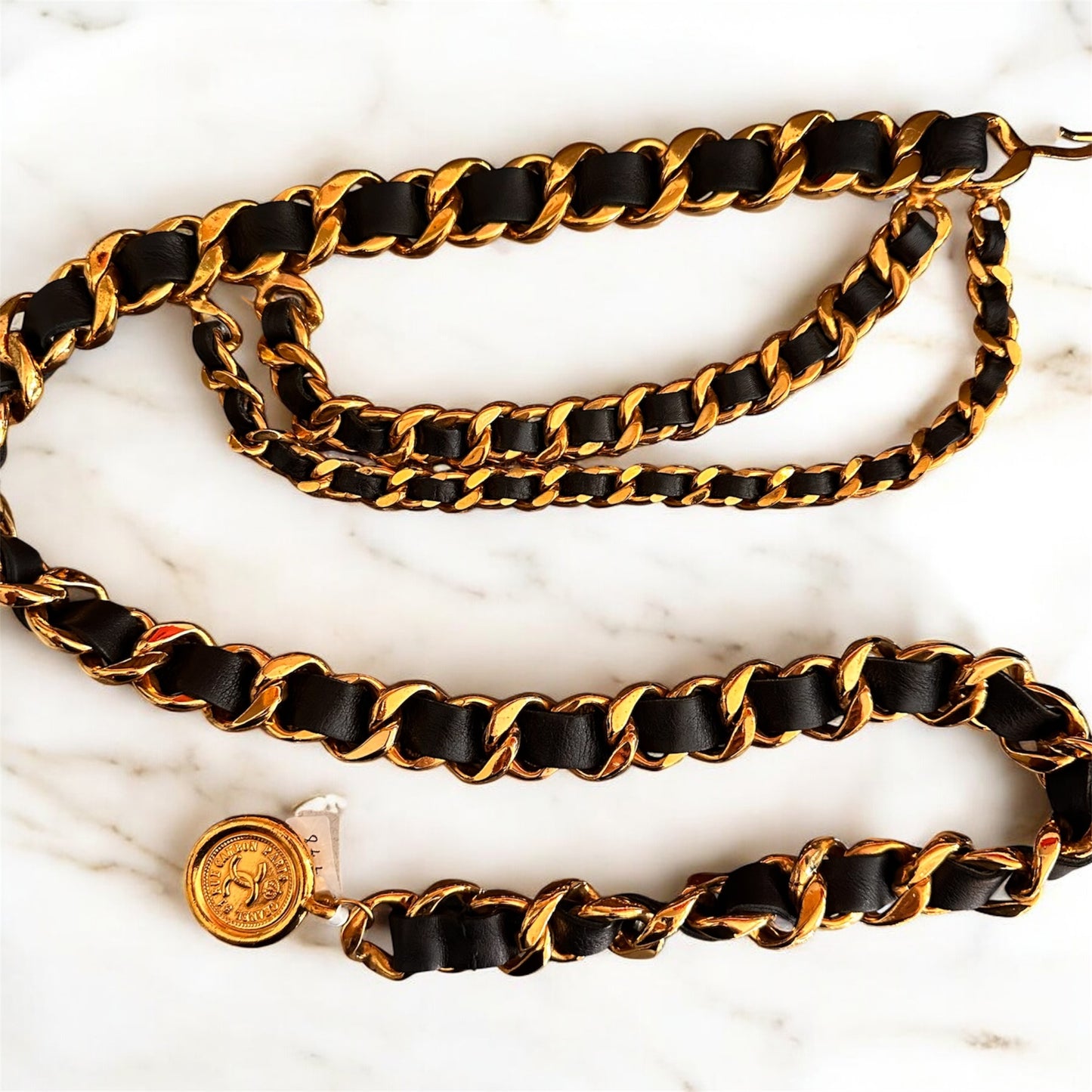 Chanel triple chain belt and Chanel plate belt