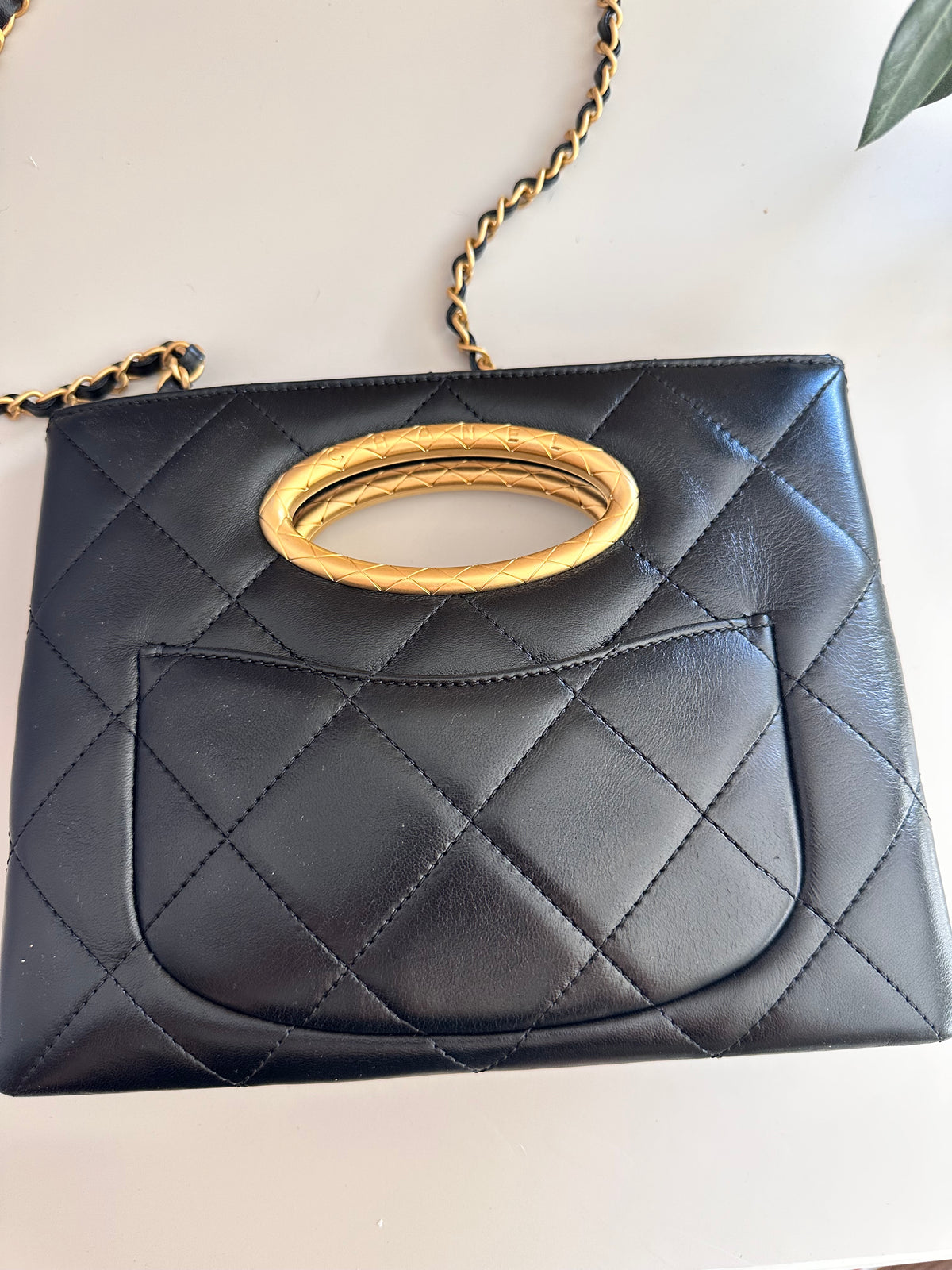 Chanel lambskin gold tone hardware