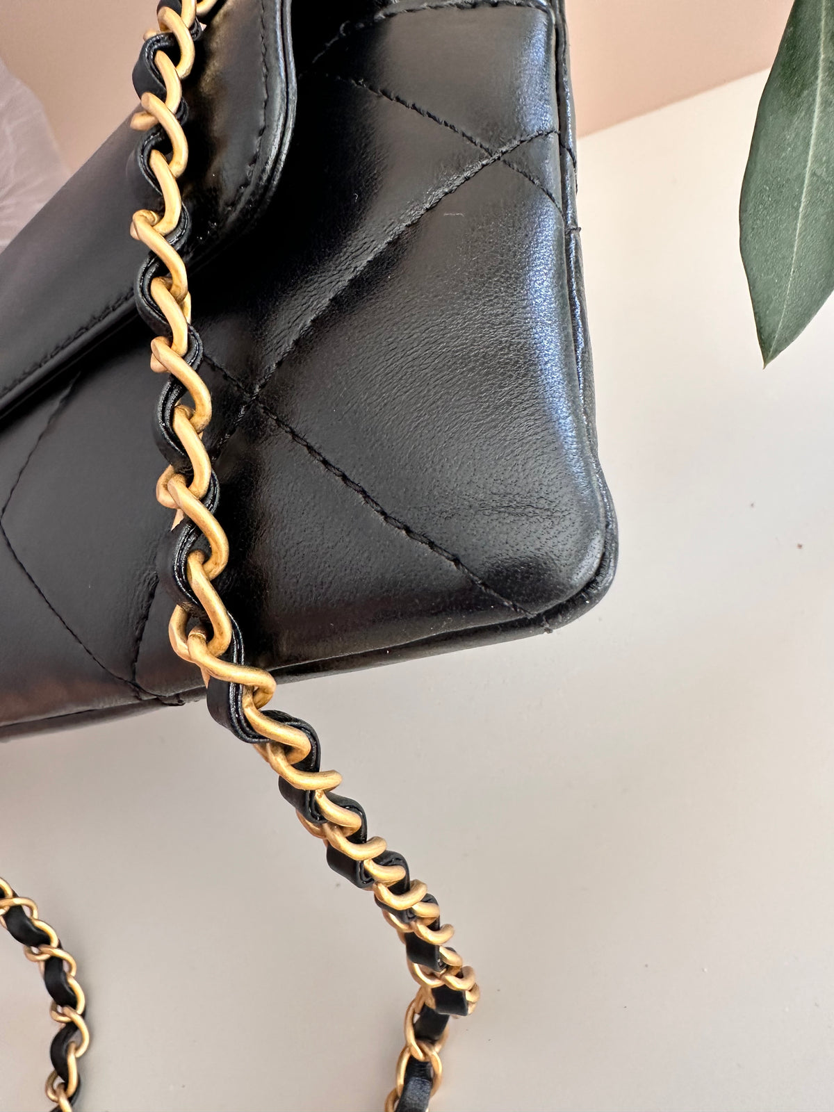 Chanel lambskin gold tone hardware