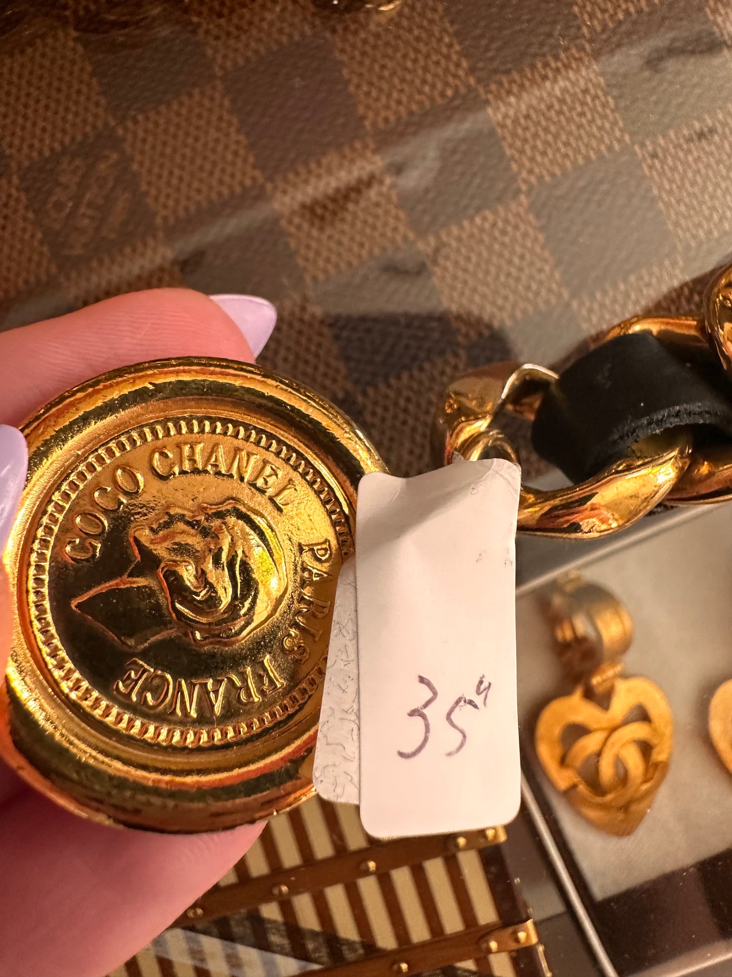 Chanel triple chain belt and Chanel plate belt
