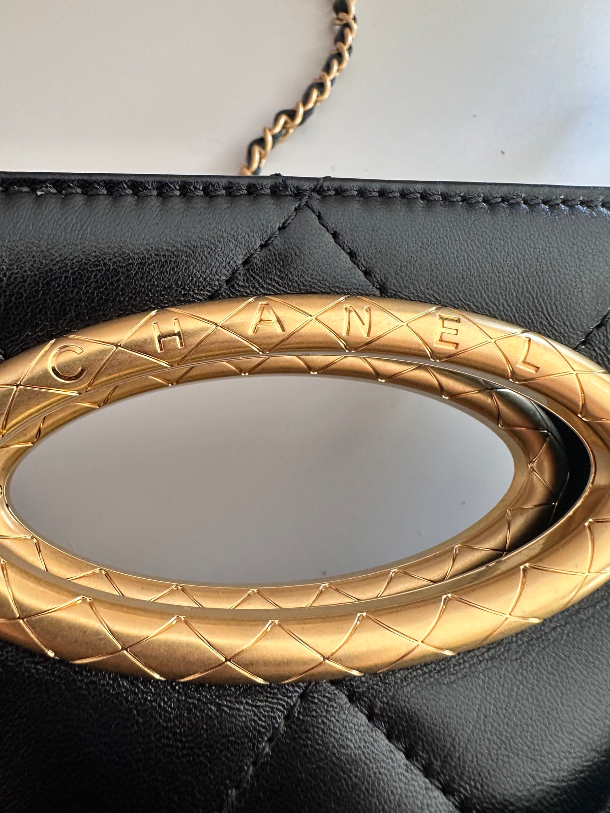 Chanel lambskin gold tone hardware