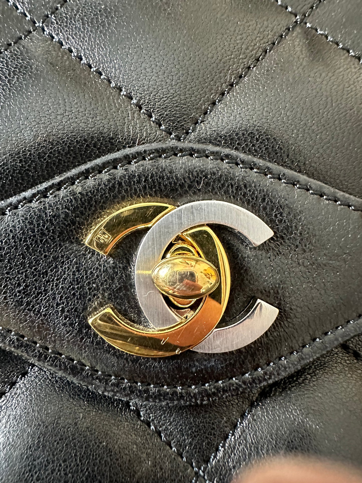 Chanel limited edition two tone double flap vintage double chain