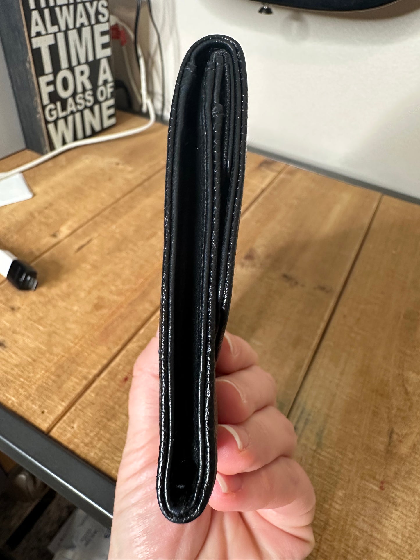 Chanel wallet double flap caviar leather