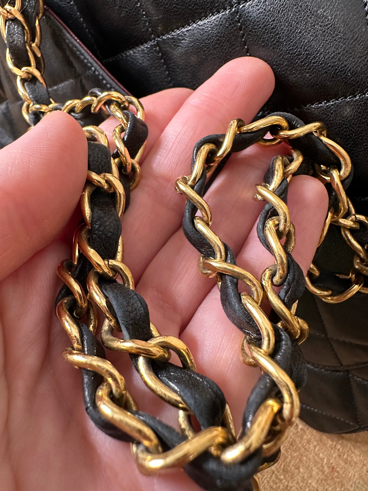 Chanel limited edition two tone double flap vintage double chain