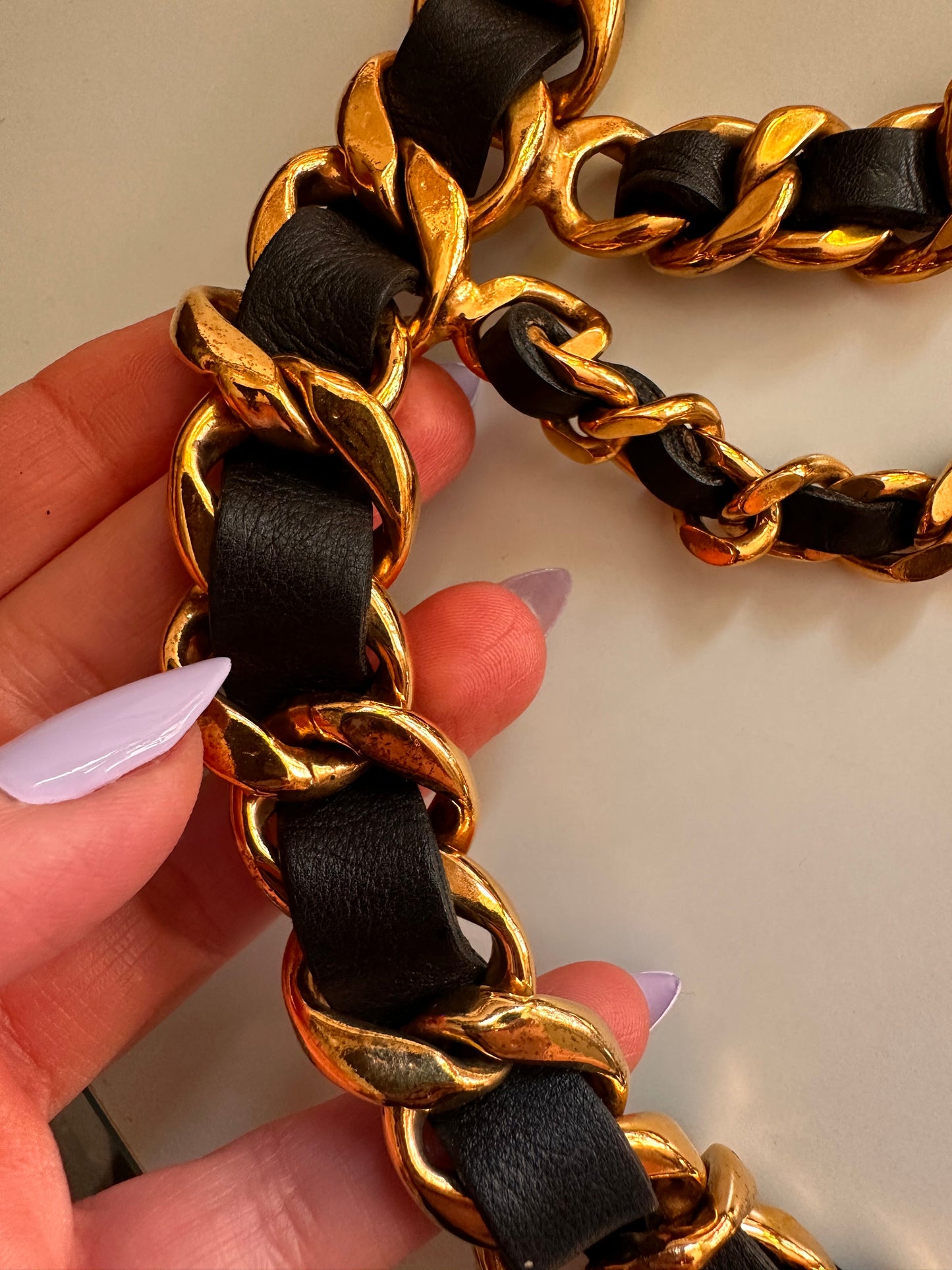 Chanel triple chain belt and Chanel plate belt