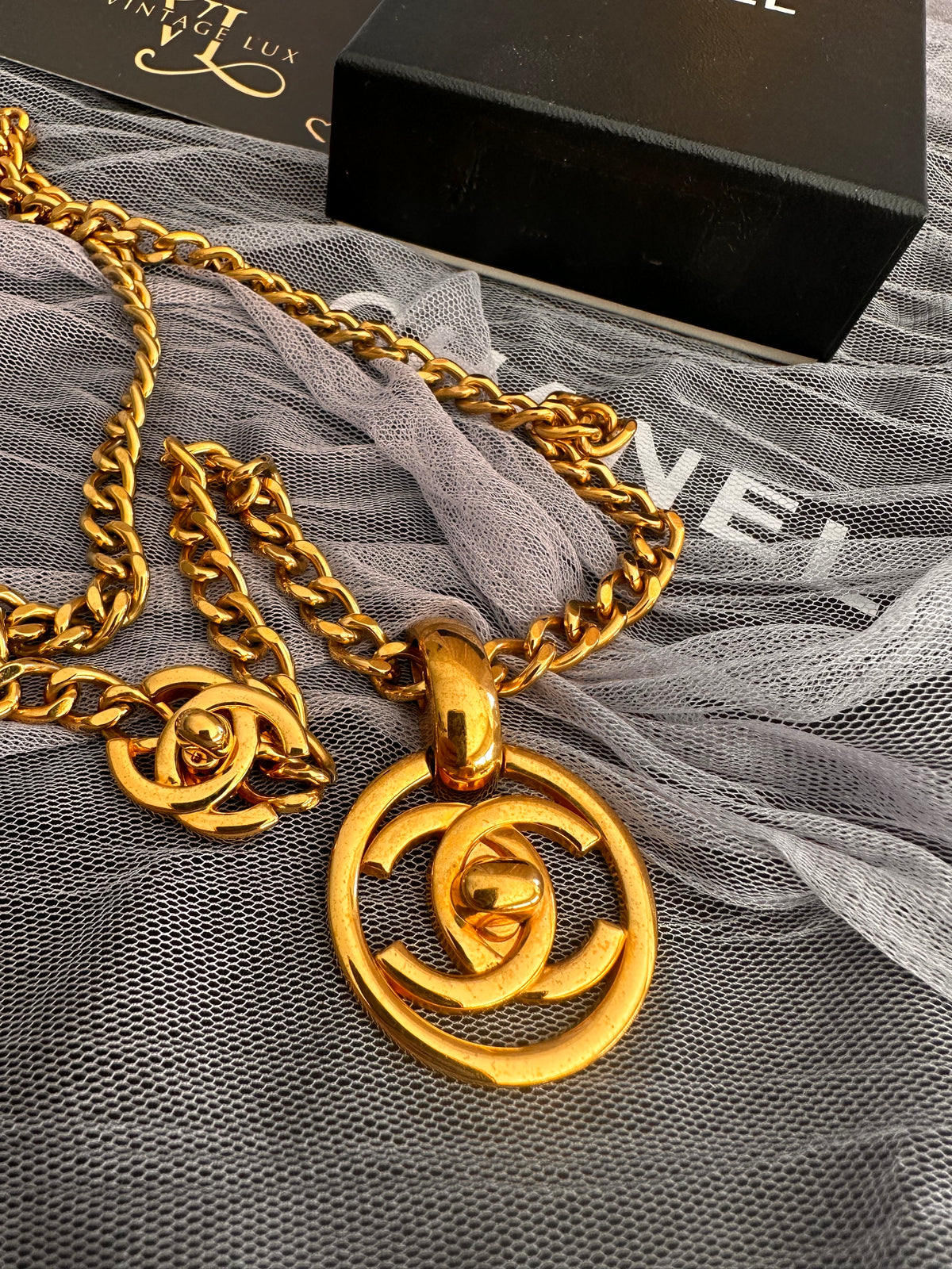 Chanel double turnlock necklace 1997