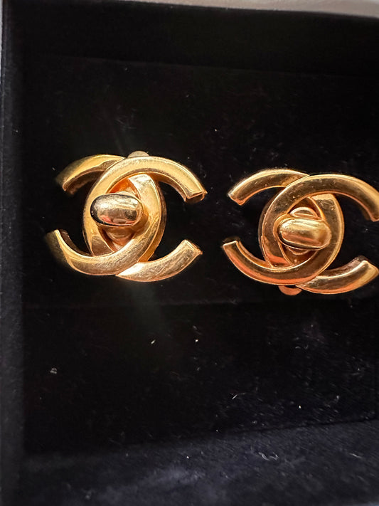 Chanel turnlock earrings