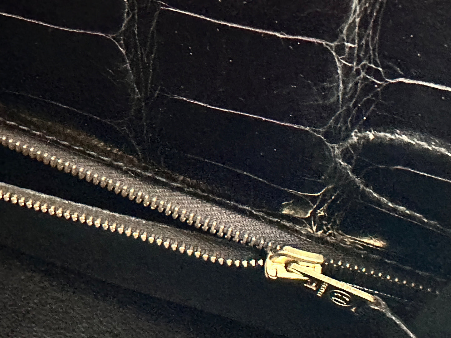 Hermes Kelly 32 Croco Porosus noir