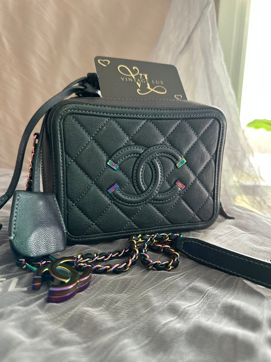 Chanel iridescent filigree vanity case