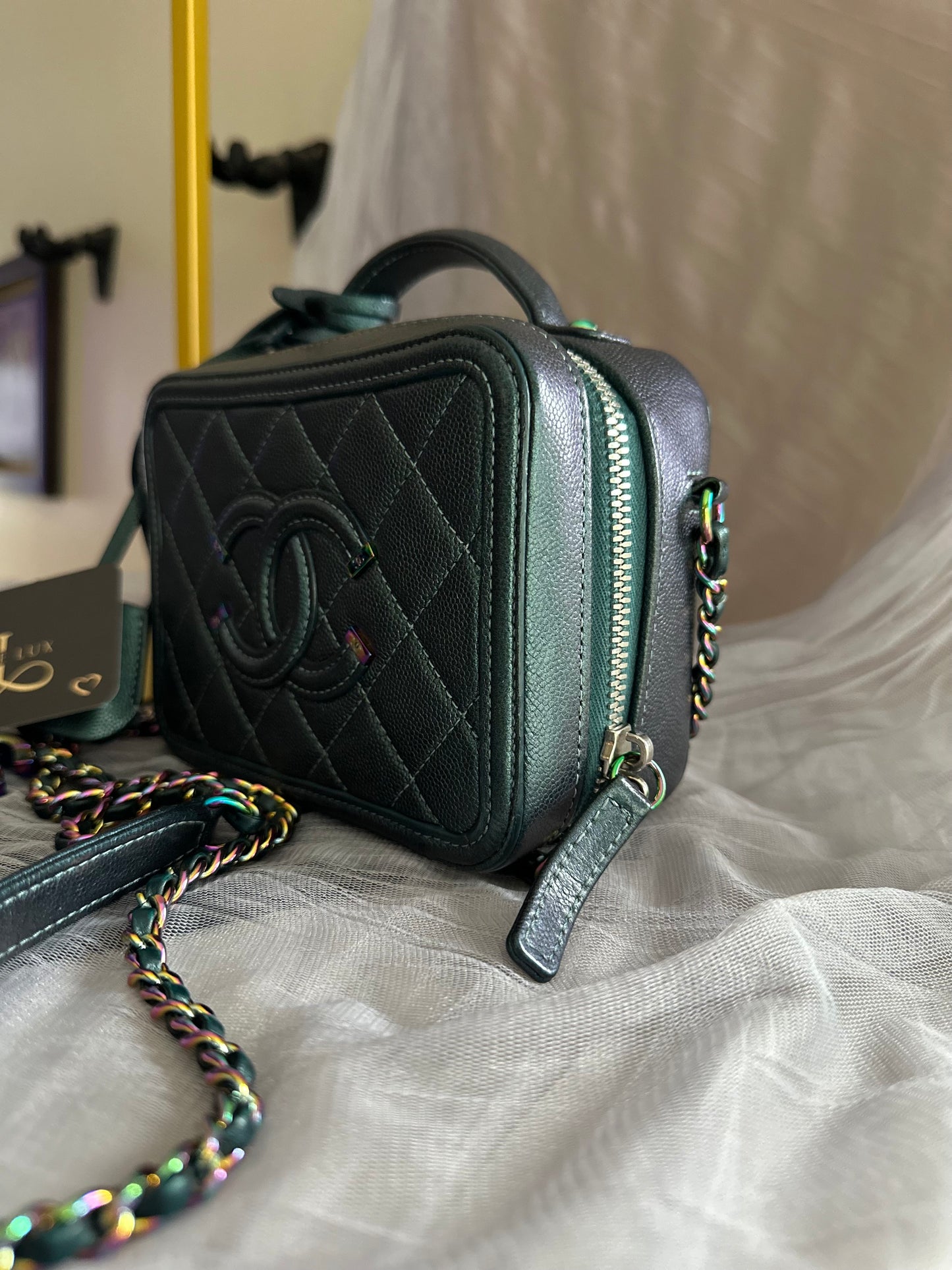 Chanel iridescent filigree vanity case