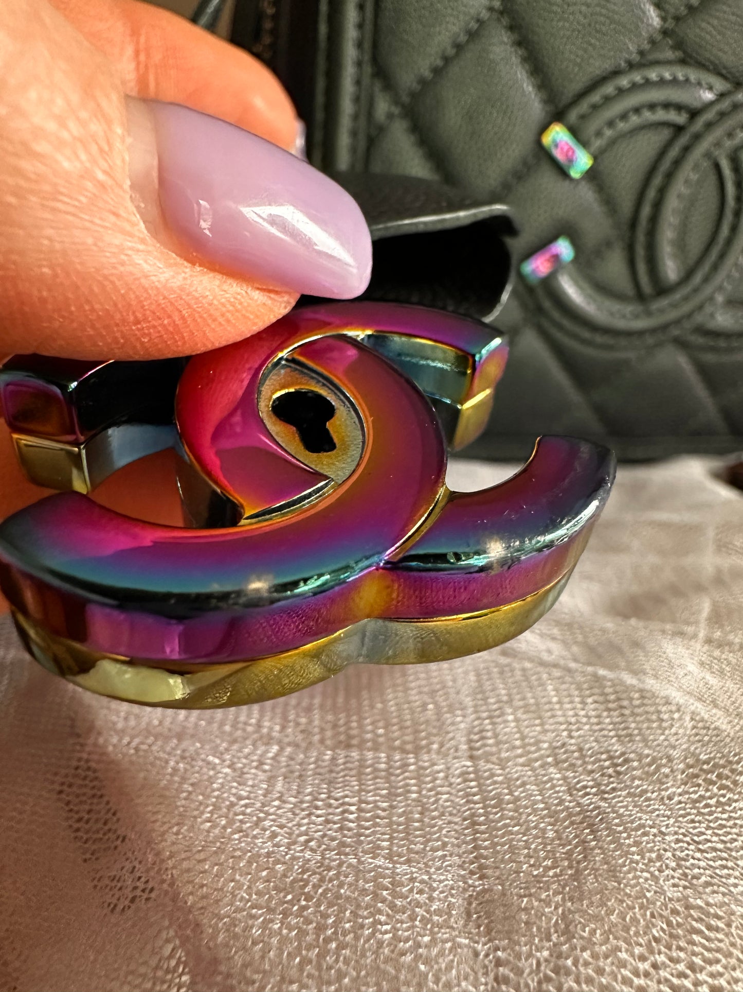 Chanel iridescent filigree vanity case