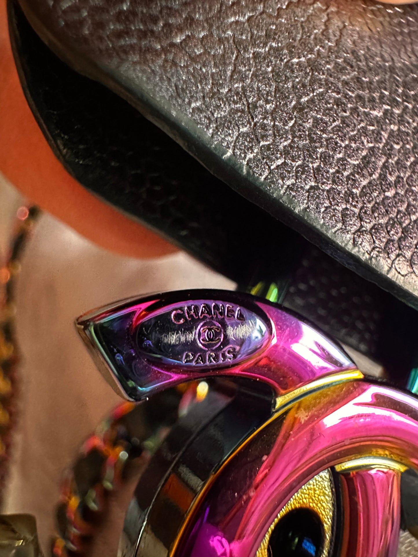 Chanel iridescent filigree vanity case