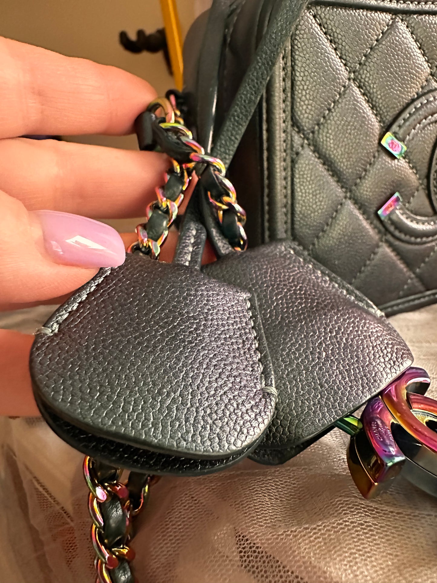 Chanel iridescent filigree vanity case