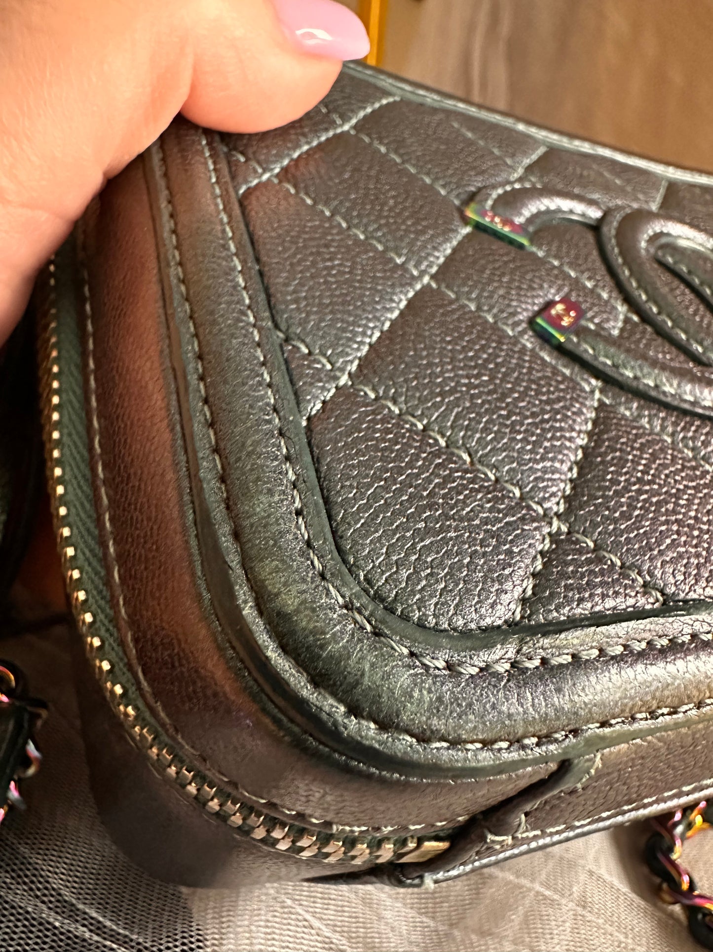 Chanel iridescent filigree vanity case