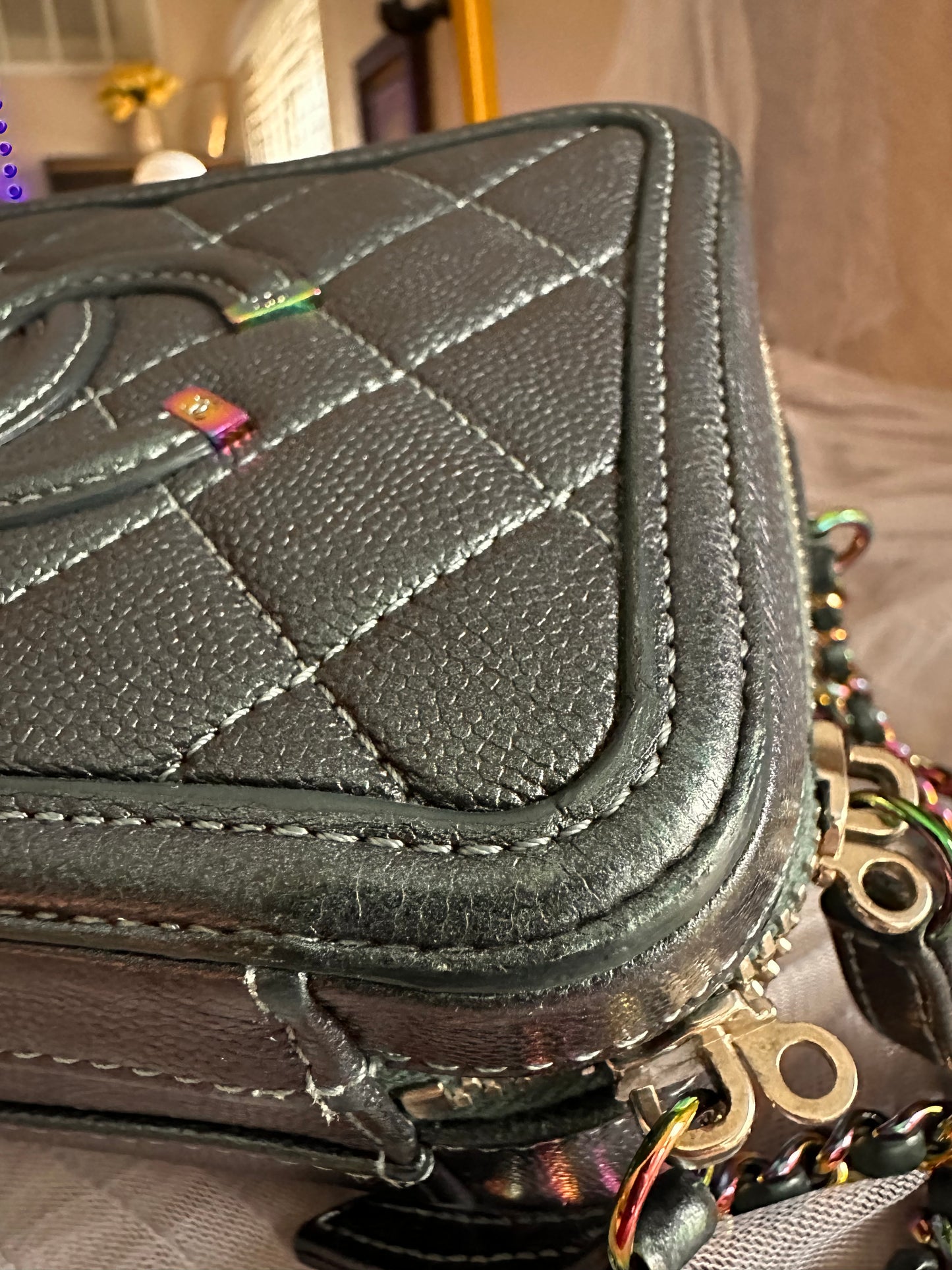 Chanel iridescent filigree vanity case