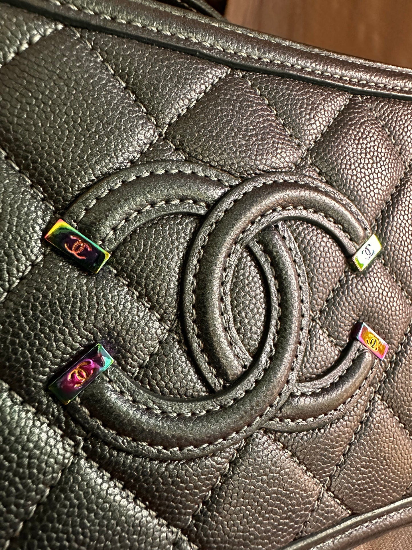 Chanel iridescent filigree vanity case