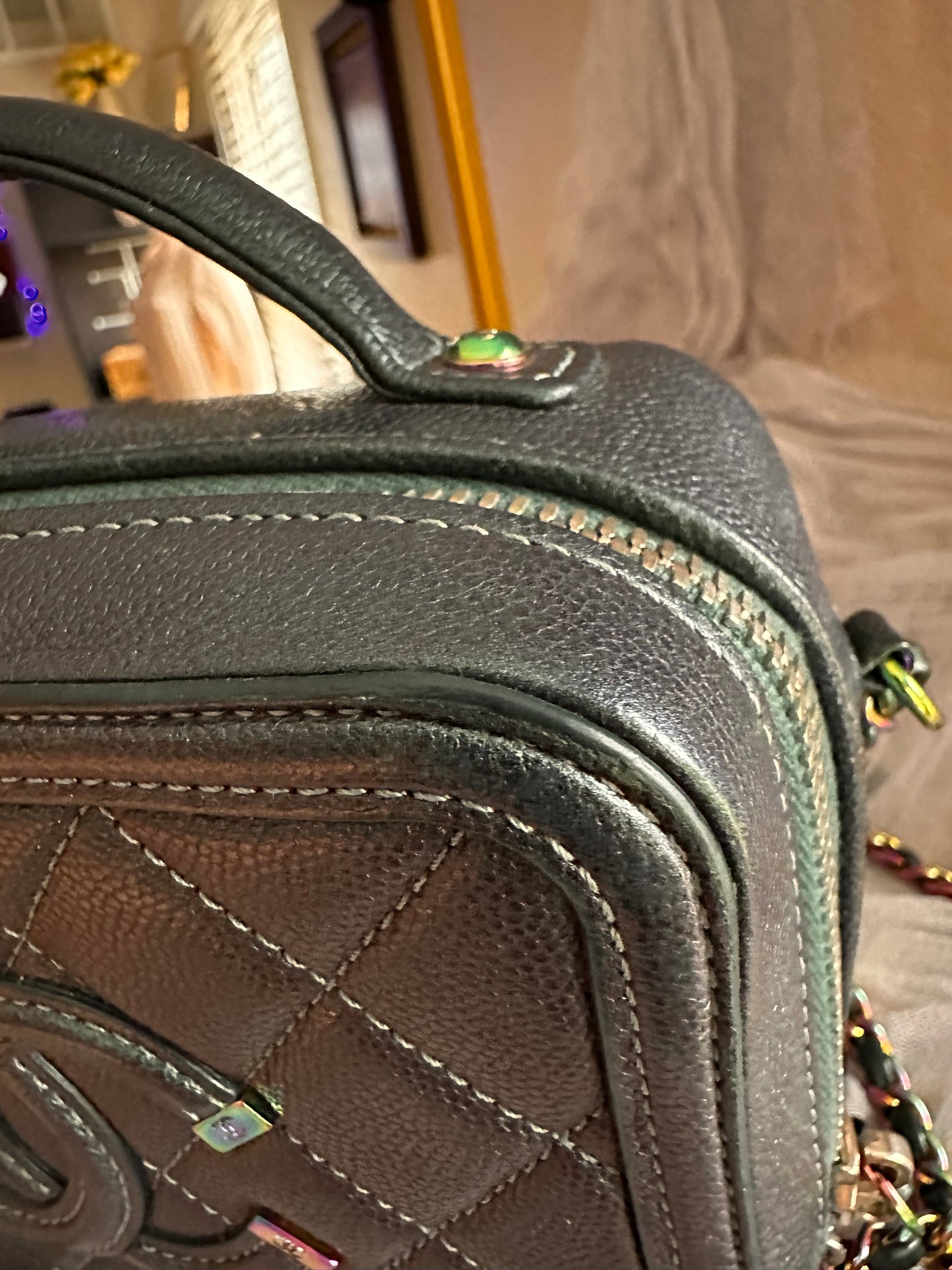 Chanel iridescent filigree vanity case