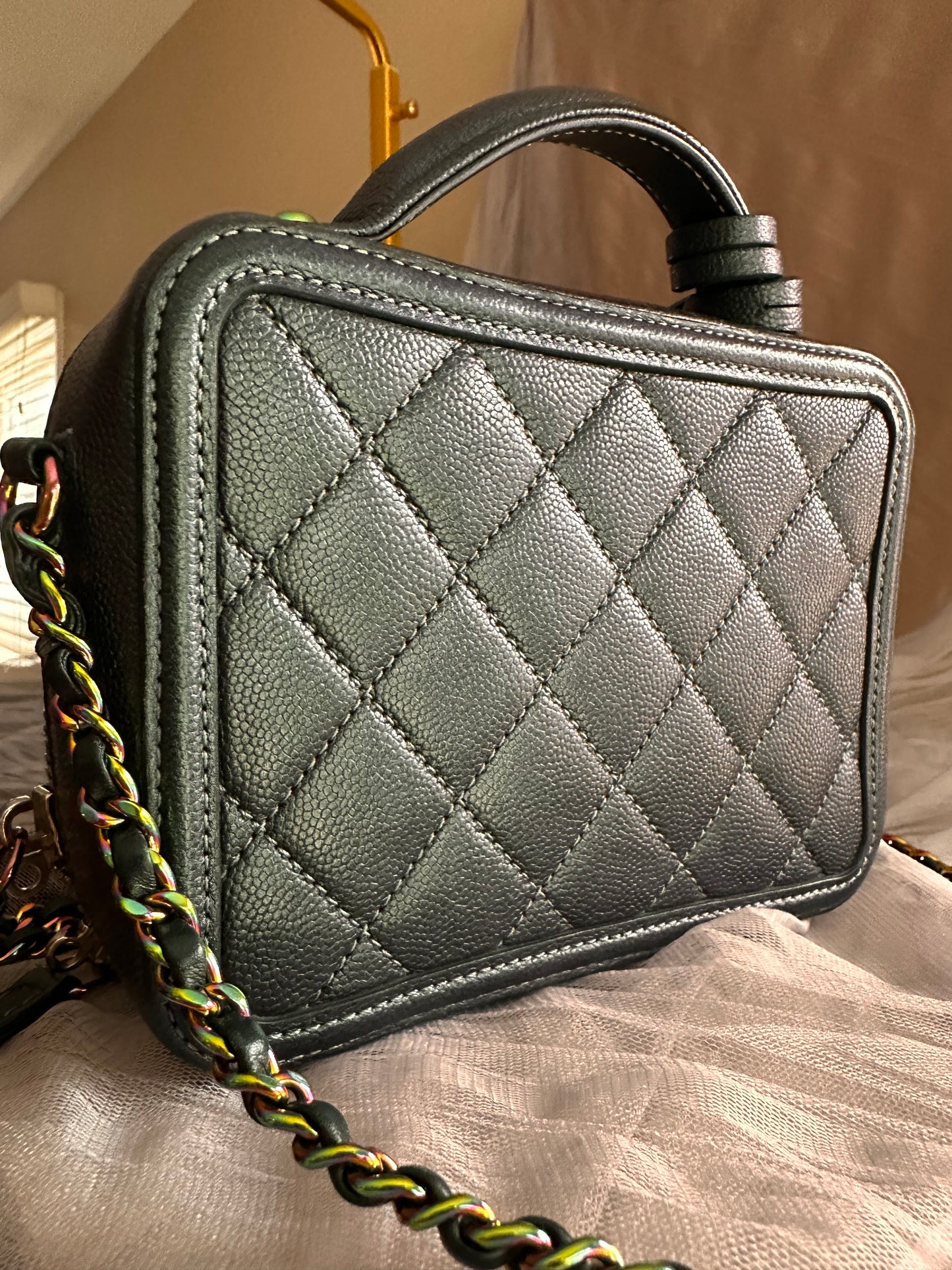 Chanel iridescent filigree vanity case
