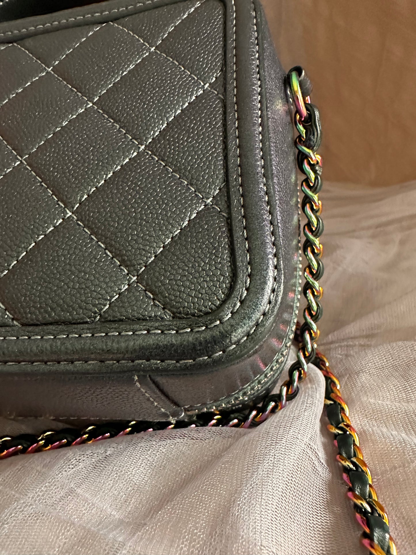 Chanel iridescent filigree vanity case
